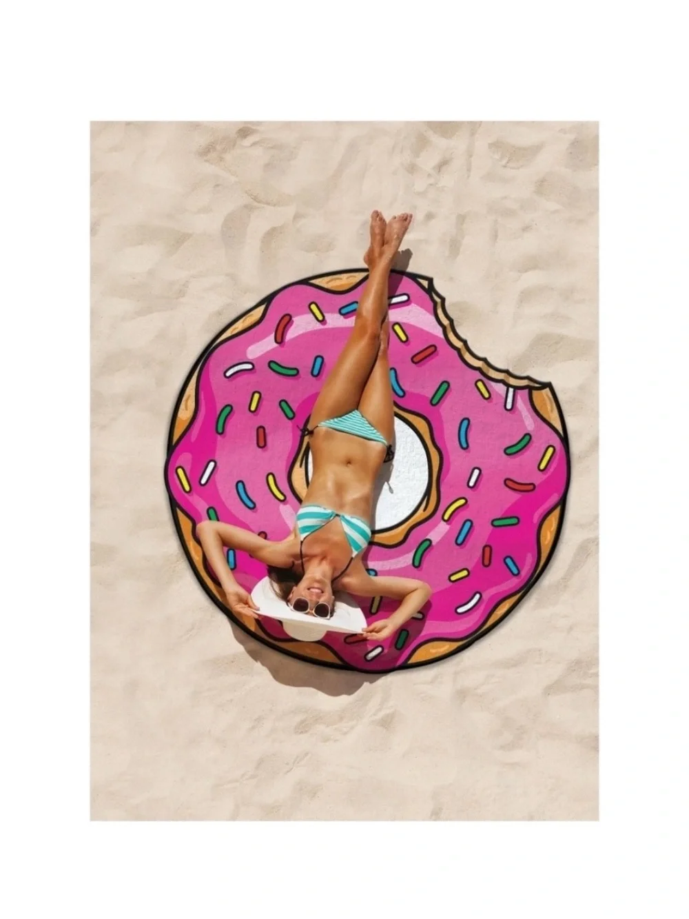 Pink Donut beach towel with Sprinkles NEW
